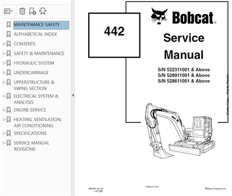 bobcat 442 mini excavator service repair manual|442 service manual pdf.